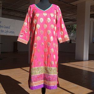 Bright and Bold Pink/orange/gold kurtas tunic top